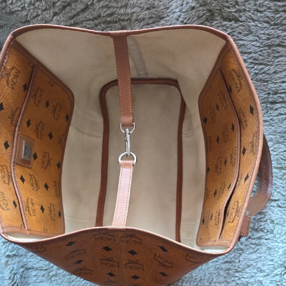 MCM Cognac Visetos Tote Bag - Picture 7 of 14